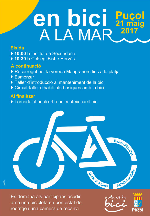 Cartel de la actividad en Bici a la Mar